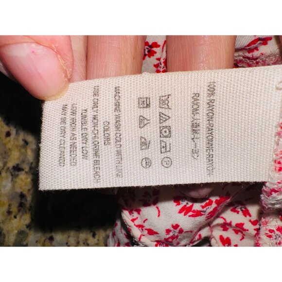 Free People One Fine Day Floral-Print Mini Dress Red White Romantic Cottage Core - Picture 9 of 14